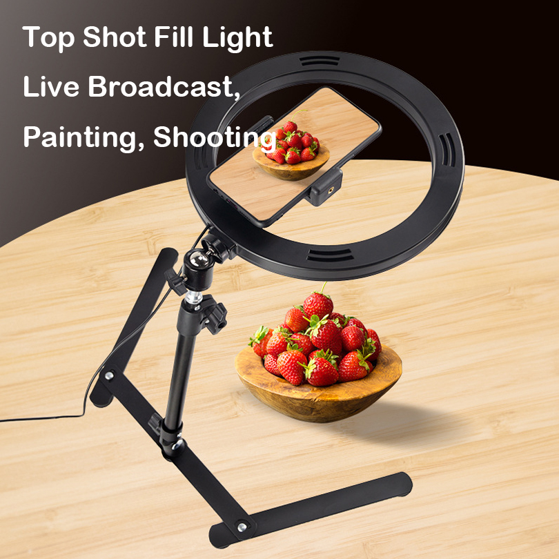 Photography Lighting System - Desk Ring Light with Stand and