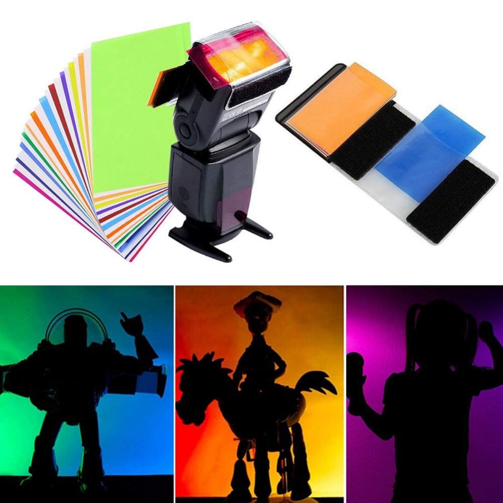 12 Colors Camera Flash Gels Li - đánh giá và giá Photography Lighting For Portraits