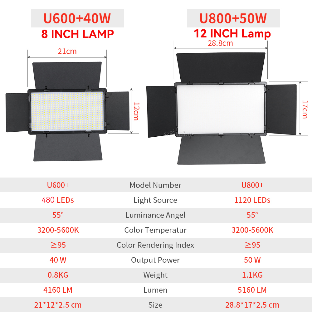 U800 U600 Đèn LED Chụp Ảnh Phò - đánh giá và giá Photography Lighting System